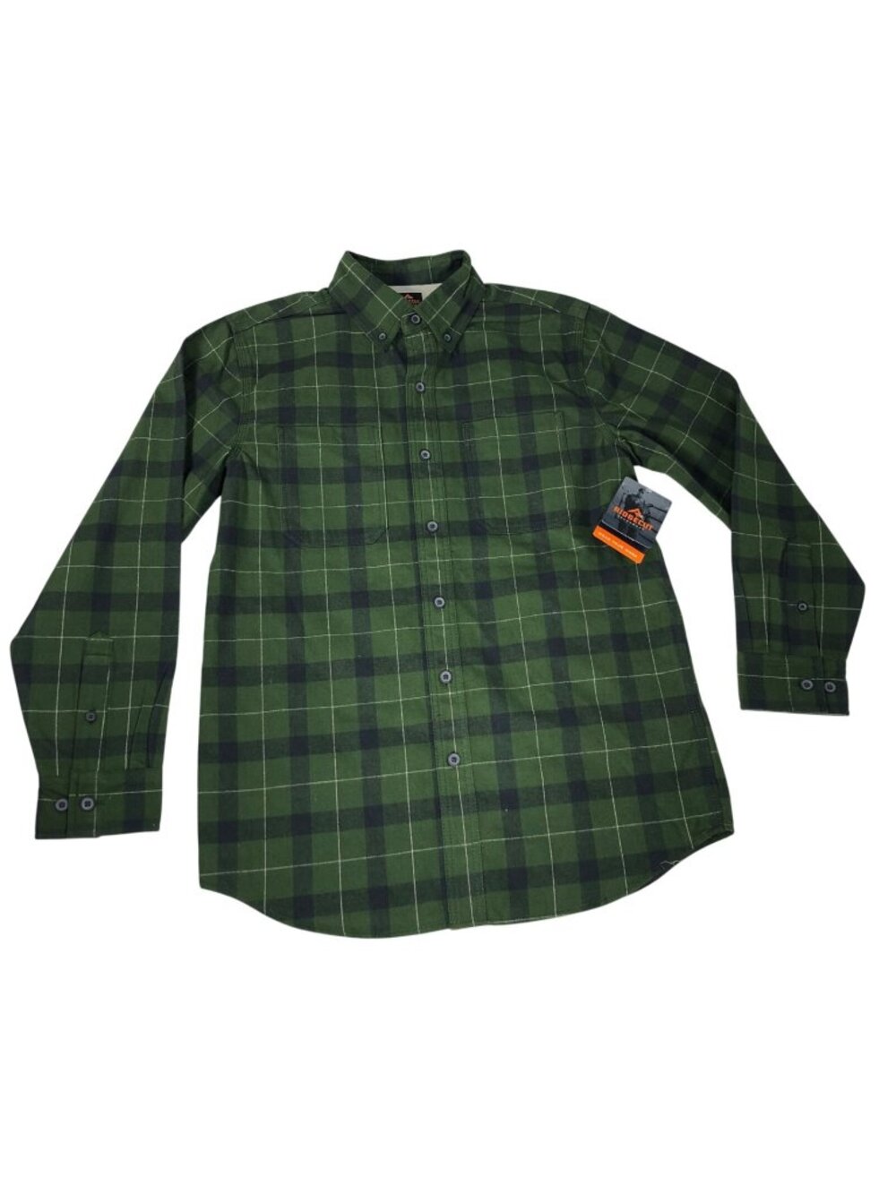 Wrangler Authentics Button Down Flannel Shirt Mens M Green Plaid New NWT